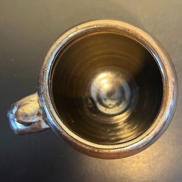 Handcrafted Handthrown Studio Pottery Mug w/ Dark Brownish Bronze Glossy Glaze - Picture 8 of 10